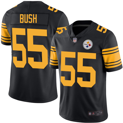 Men Pittsburgh Steelers Football #55 Limited Black Devin Bush Rush Vapor Untouchable Nike NFL Jersey->pittsburgh steelers->NFL Jersey